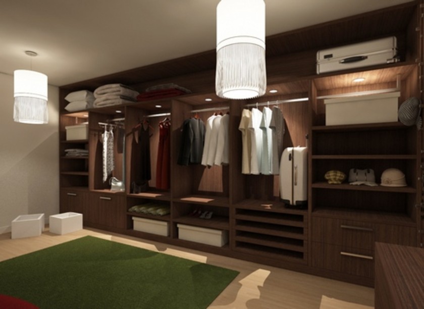 Классическая гардеробная комната из массива с подсветкой Тамбов